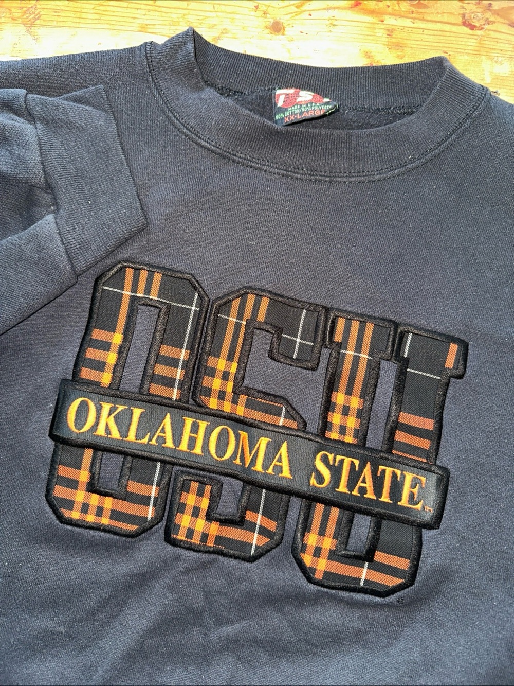 Vintage 90s Oklahoma State OSU Cowboys Embroidered Sweatshirt NCAA TSI Made USA